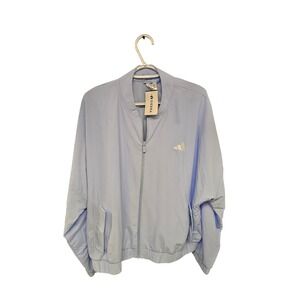 Adidas Glow Blue W 3S WV Bomber Women 2XL‎ Light Blue Windbreaker Jacket FM6194